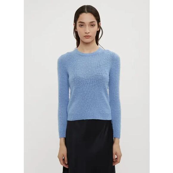 Acne Studios Shrunken Fit Sweater in Blue Fuzzy NWT Small Pullover Pilled Wool - Picture 1 of 6
